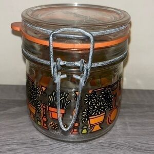 Vintage Hermetique 70's Bail Wire Canisters Mason Jars 1/2 L Made In Italy